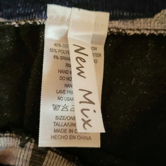 Denim-like Floral Design Jeggings - one Size - Picture 3 of 4